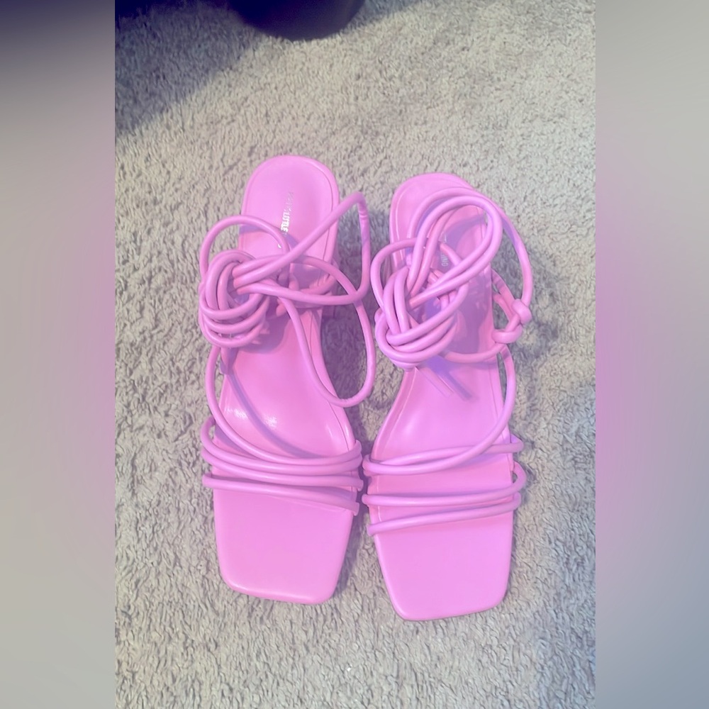 PrettyLittleThing Pink Strappy Sandals